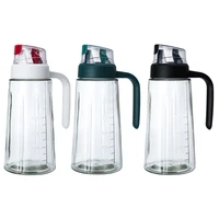 630ml large oil dispenser bottle auto flip condiment containers automatic and leakproof vinegar glass 3 colors