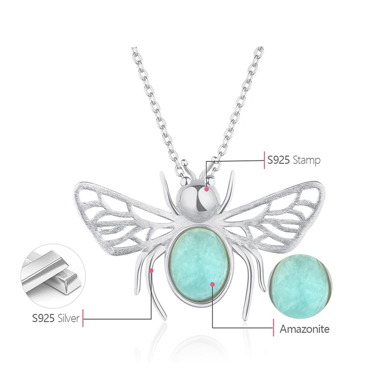Lotus Fun реальные 925 серебро Амазонит натуральный ручной работы Ювелирные украшения