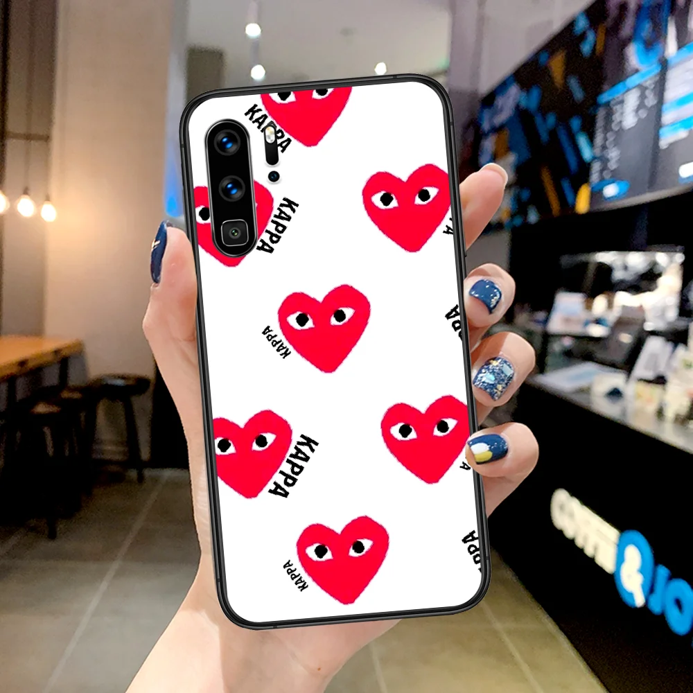 

Cdg play Luxury Phone Case For Huawei P Mate Smart 10 20 30 40 Lite Z 2019 Pro black Shell Soft Prime Tpu Waterproof Trend Funda