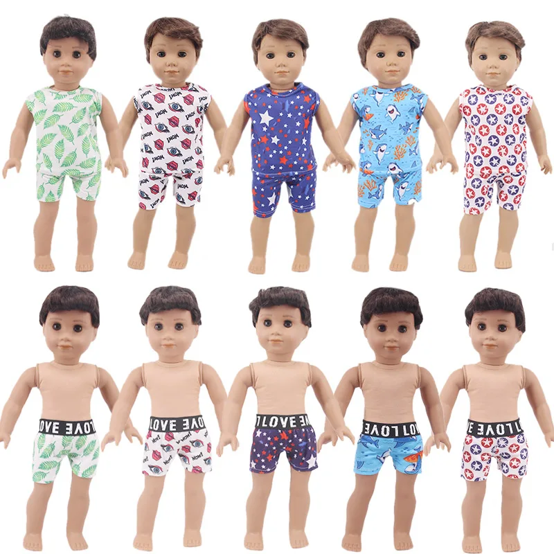 2 Pcs/Set Casual Doll Clothes Underwear For 18 Inch American Doll & 43 Cm New Born Baby Dolls,Our Generation,Logan Doll Toy Gift