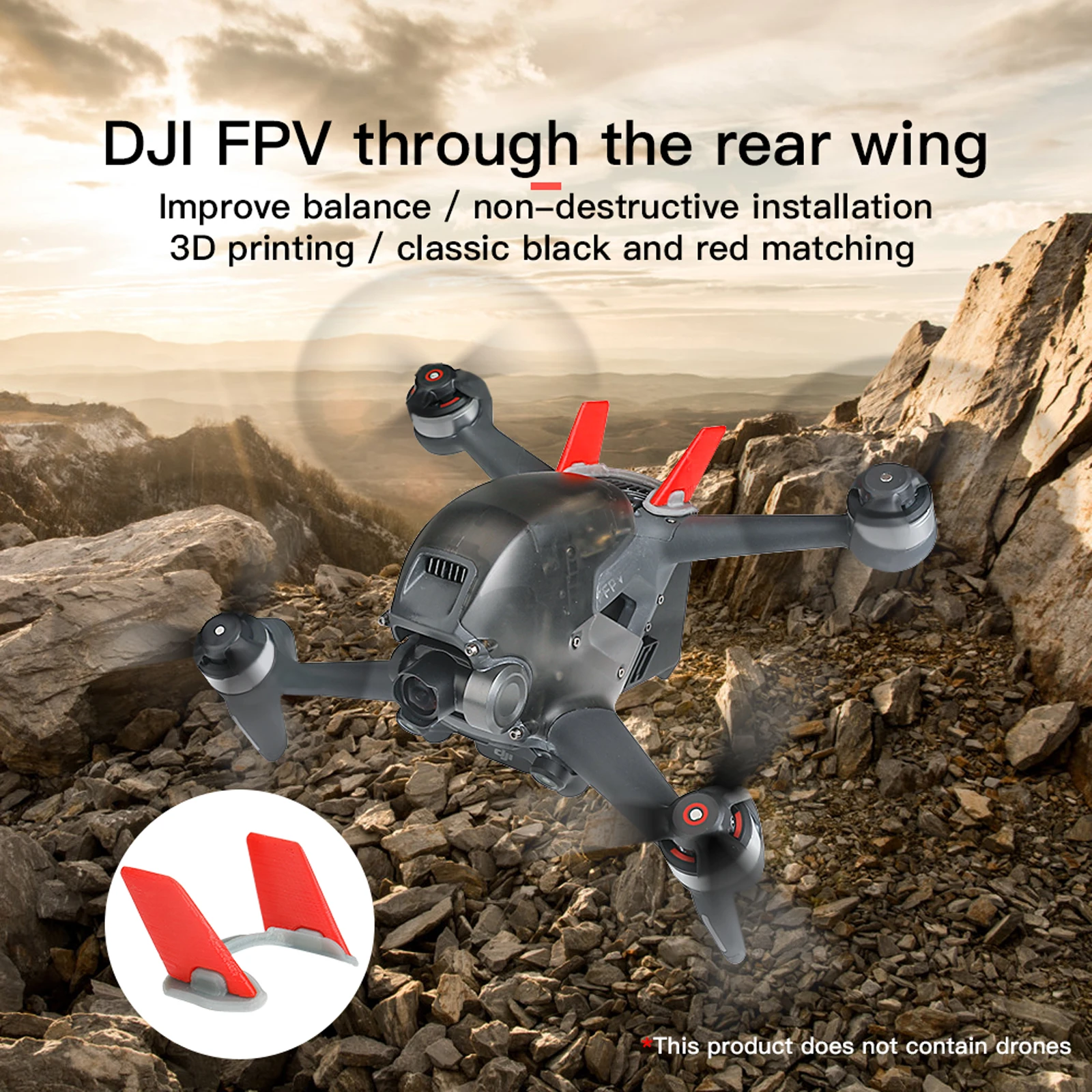 Для DJI FPV Tail поперечный самолет вертикальный баланс 3D запчасти крыло фиксация