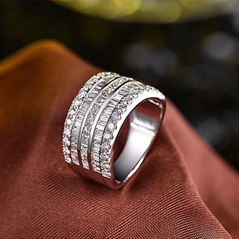 Женское кольцо из белого золота 18 карат с бриллиантами|ring for|rings for couplesring band |