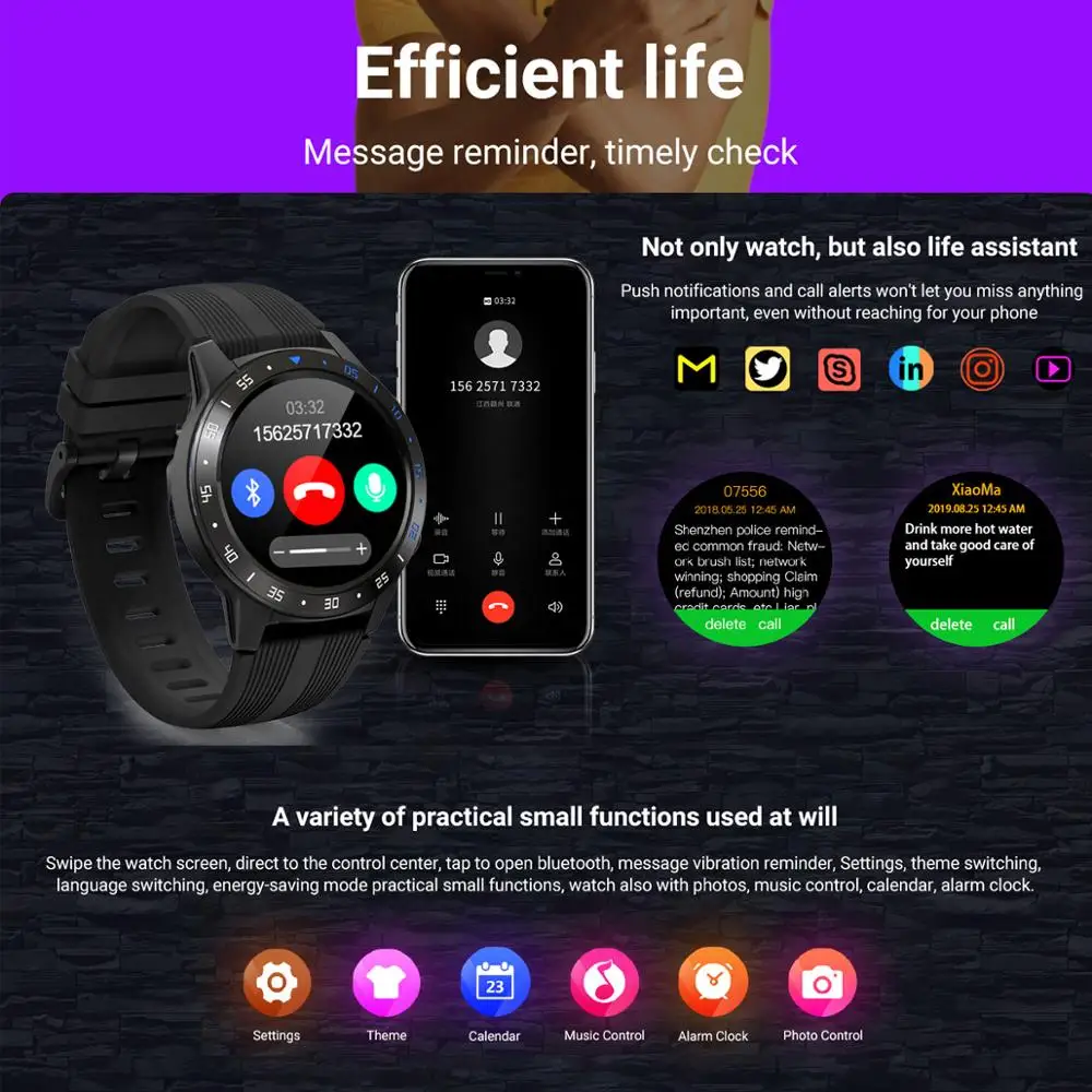 Умные часы LEMDIOE Android GPS пульсометр артериальное давление компас воздуха