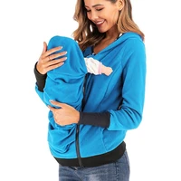 fallwinter new breastfeeding family clothes maternity tops plus velvet thick kangaroo coat casual hoodie baby care clothings