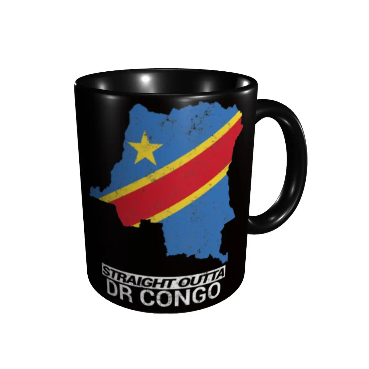 

Straight Outta Democratic Republic Of The Congo ( DRC ) Country Map & Flag Mugs Unique Cups Mugs Print Funny Novelty milk cups