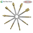 10 шт.набор титановый Dremel фрезерный ротационный фрезерный роторный напильник для деревообработки резьбы по дереву резной нож резец набор инструментов 40 мм