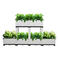 wooden planting frame 6pcs free splicing injection planting box white us warehouse