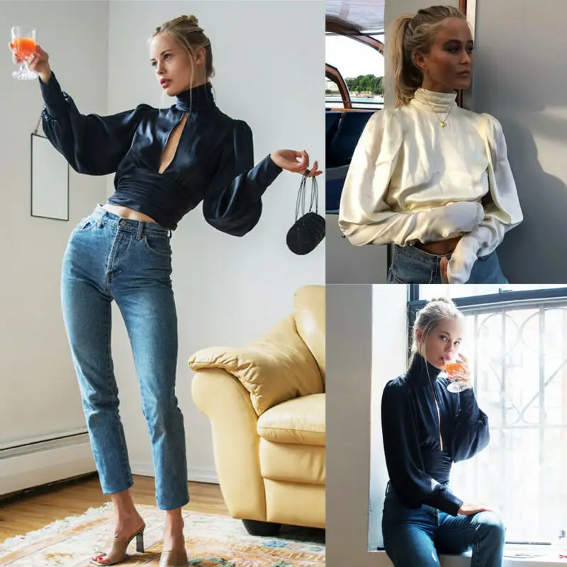 

2019 New Fashion Women's Long Sleeve Elegant Unique Backless Autumn Shirts（vestidos haajuku streetwear） For Female Women Ladies