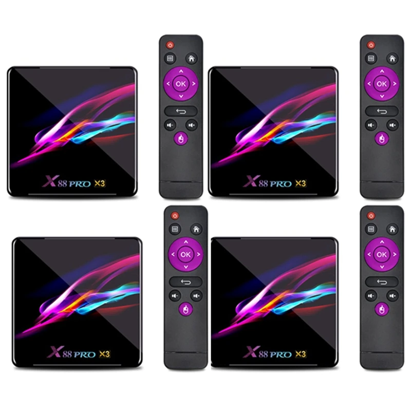 

X88PRO X3 Android TV BOX Android 9.0 S905 X3 Gigabit Bluetooth 8K TVBOX 4G/32G