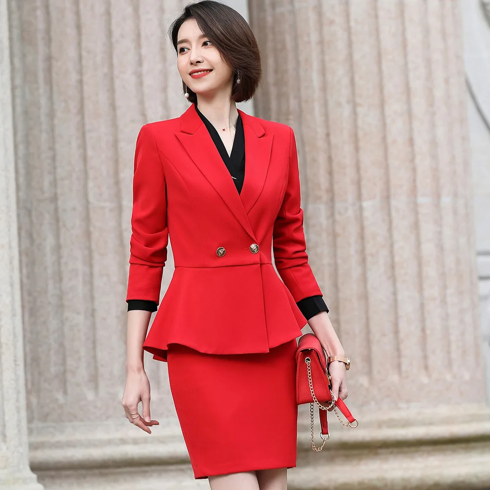 Костюм женский из синтетической ткани с юбкой | Женская одежда