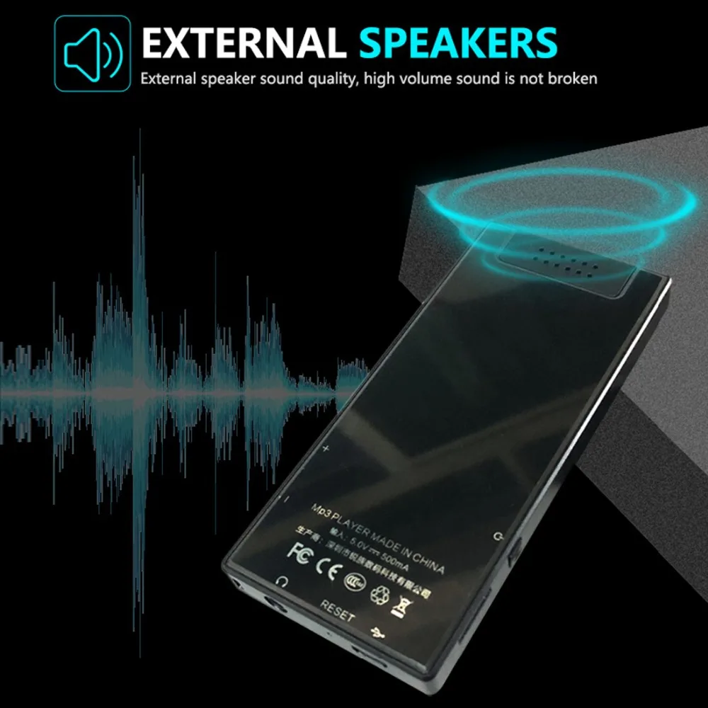 mp3-плеер с шагомером, Bluetooth 4,2, встроенный динамик, металлический плейер с fm-радио, поддержка SD карты до 128 ГБ