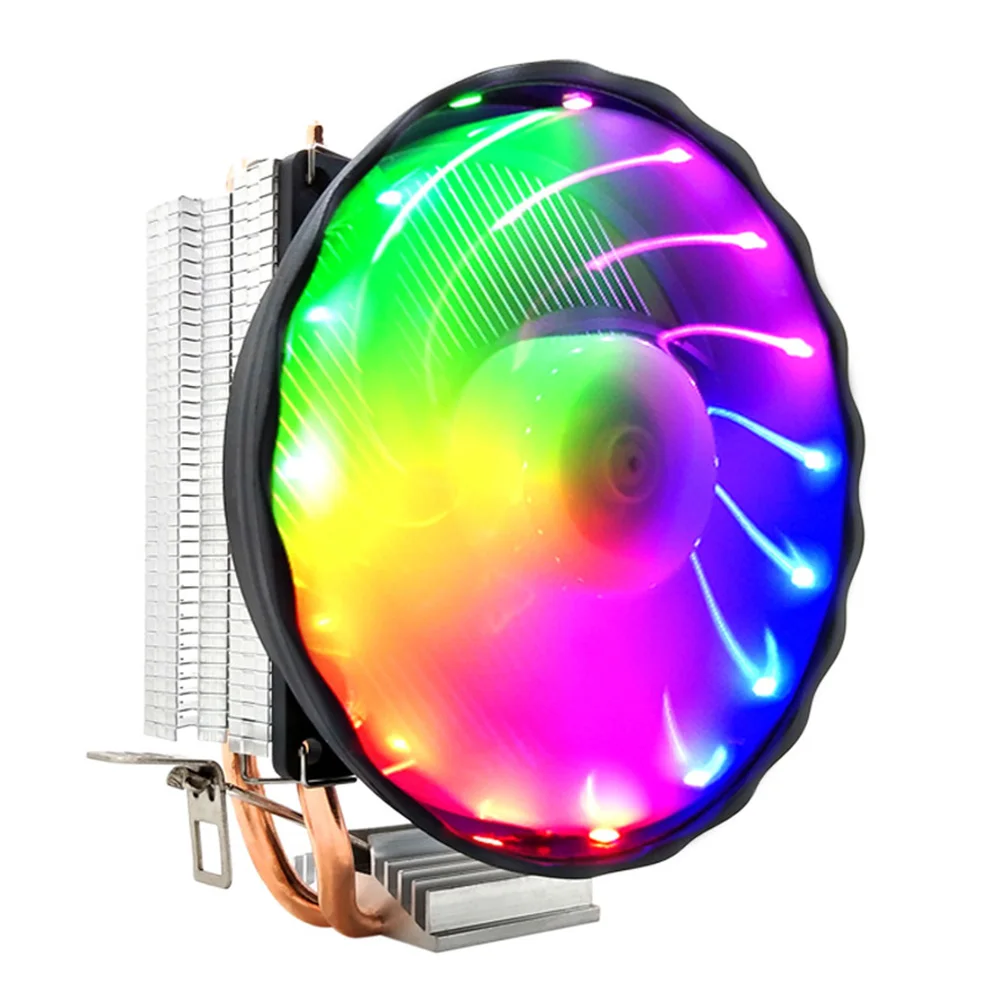 Durable 12V Copper 3 Pin Silent Cooling Radiator RGB Fan 2 Heatpipes CPU Cooler  Led Desktop Computer For LGA 1155/1151 AMD | Компьютеры