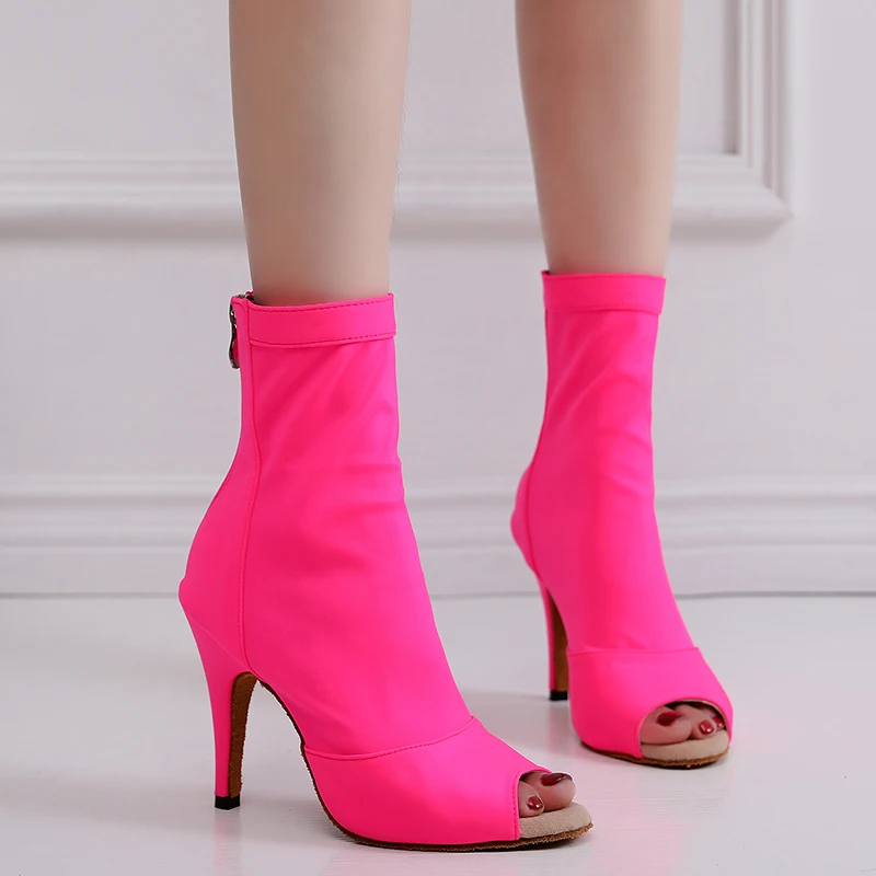 Ботинки женские для бальных танцев на тонком каблуке 8 5/10/11 см | Спорт и