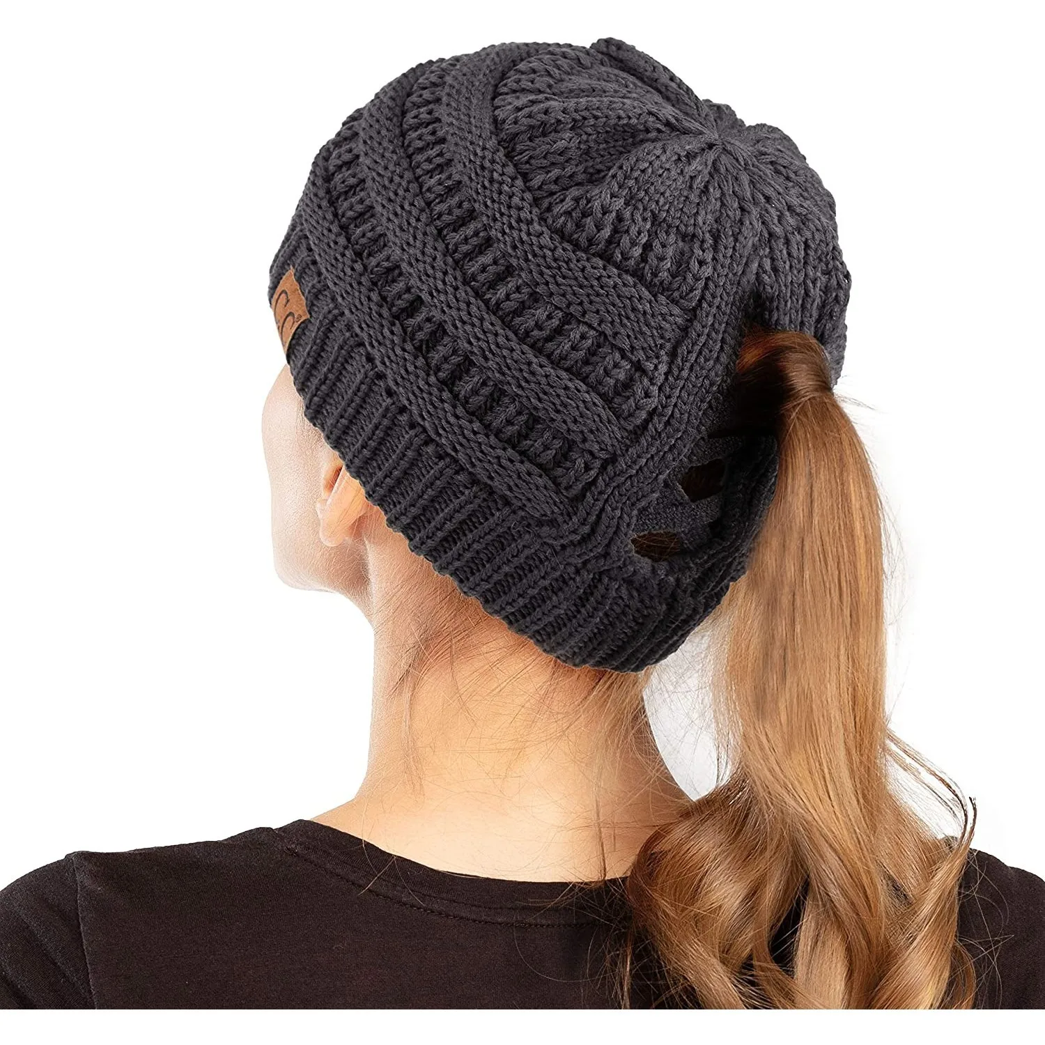 

Высокая вязка в пучок с перекрещивающимися отверстиями, мягкая эластичная хлопковая вязаная шапка в виде черепа, шапка из биниевого хвоста,...