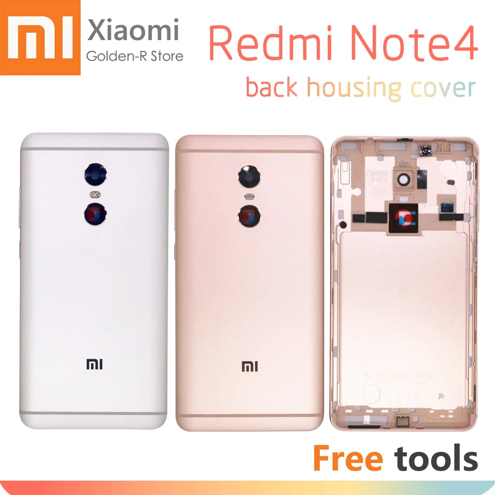 Xiaomi Redmi Note 4 Крышка батарейного отсека задняя крышка корпуса Xiaomi note4 с кнопками питания громкости Замена+ Инструменты
