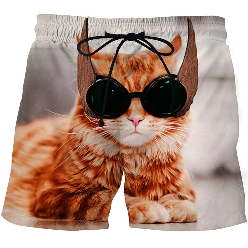 

Summer men's new fashion Printed shorts Cute kitten 3D beach shorts Seaside resort Men's swimwear Hip Hop Harajuku Men's Shorts