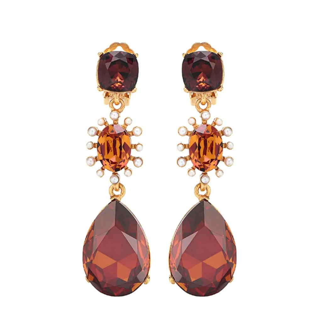 Женские Ретро барочные стеклянные цветные бриллиантовые серьги серьги-гвоздики