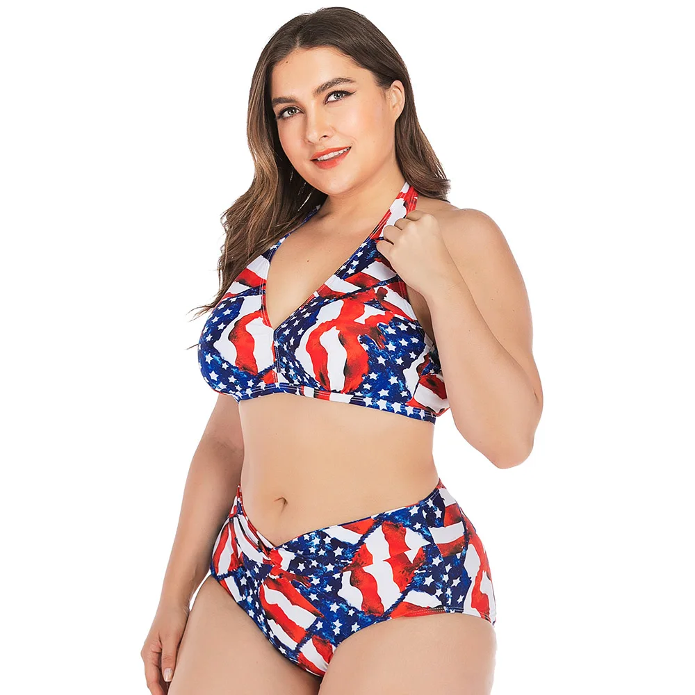 Sexy 2019 Bikini Set String Swimsuit Printed Bathing Suit High Waist May Hollow Back Swimwear Plus Size Bathers Summer Maillot | Женская