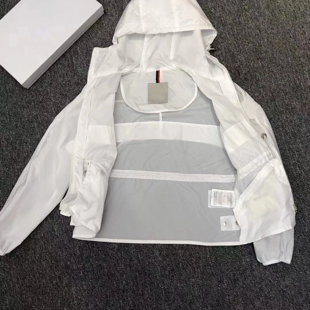 

2021 latest light and thin ladies jacket Summer sun protection clothing Casual Hooded Long Sleeve Drawstring Jacket
