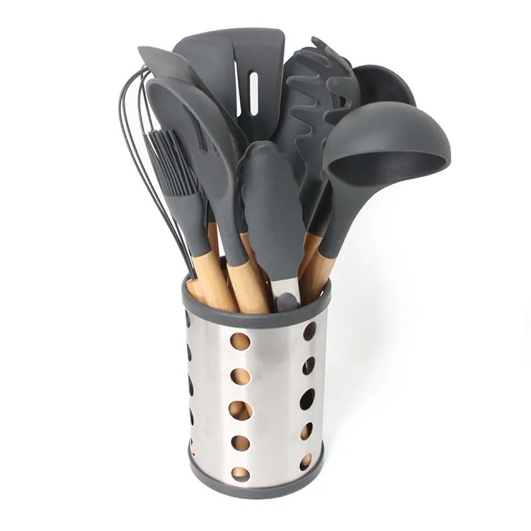 Набор кухонных принадлежностей из 11 антипригарных ложек с силиконовой