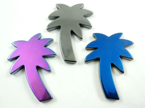 Натуральный кристалл кварца титана гематит ручной резной кокосовой пальмы