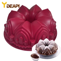 ydeapi 1pc big crown castle silicone cake mold 3d birthday cake pan decorating tools large bread fondant diy baking pastry tool