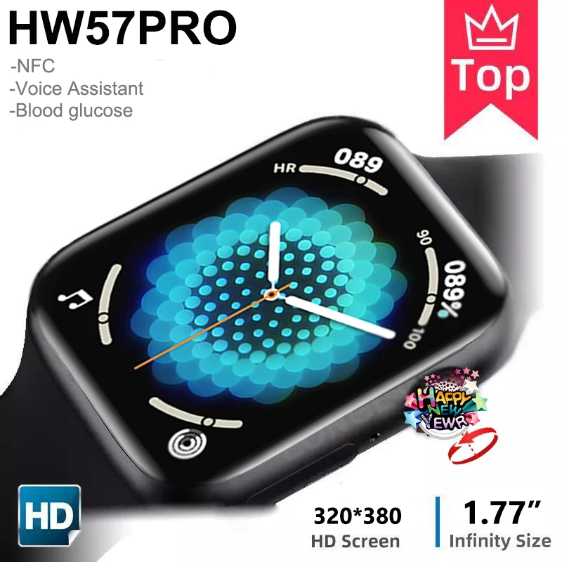 

Original Smartwatch HW57PRO NFC Smart Watch Series 7 Siri Bluetooth Call Sport Run Heart Rate Monitor PK IWO13 HW22 HW56plus