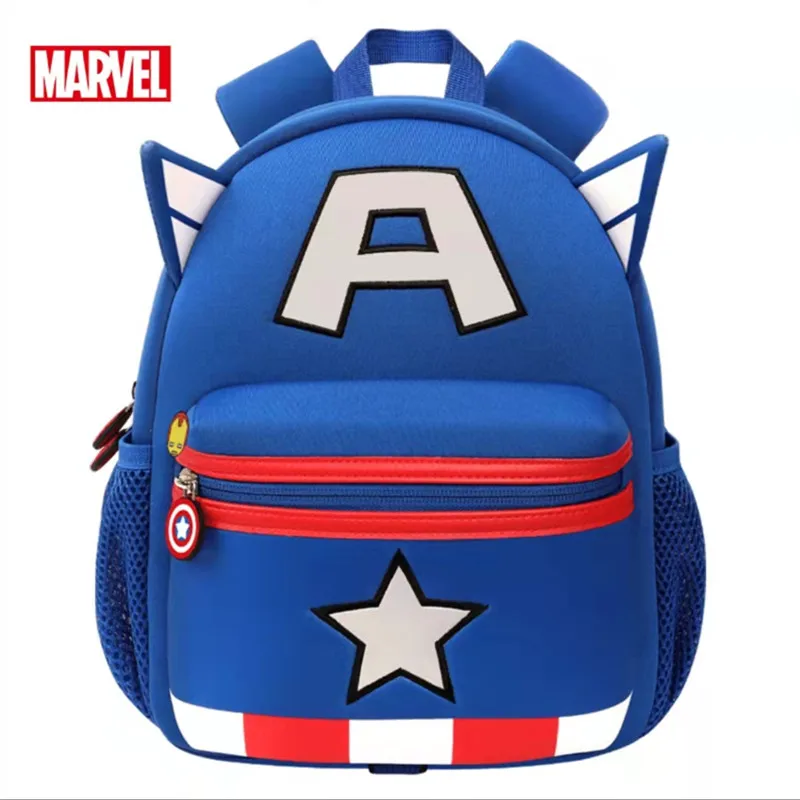 Disney New Kindergarten Backpack For Boys School Student Shoulder Orthopedic Bag Iron Spider Man Kids Christmas Gifts Mochilas