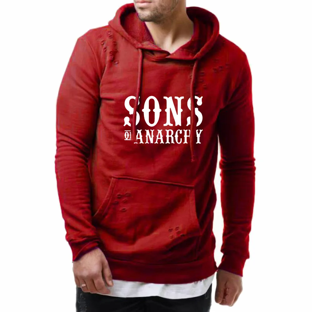 

Men's hoodie SOA Sons of anarchy the child new Fashion SAMCRO Crew neck Solid color Mens Hooded Casual Fashion Tracksuits
