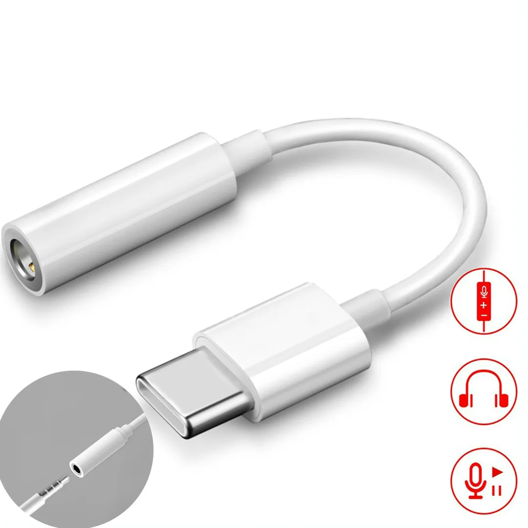 Кабель для наушников с разъемом типа C 3,5 USB C до 3,5 мм адаптер для наушников AUX для huawei P10 P20 pro для Xiaomi Mi 6 8 аудиокабель