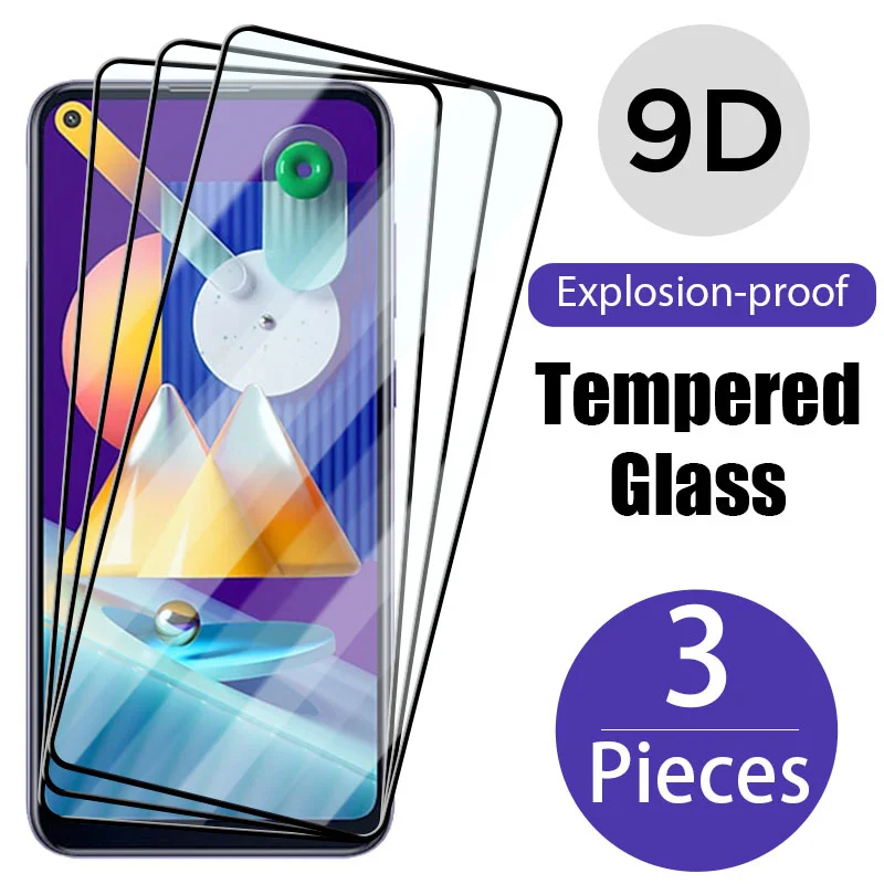 

3PCS 9D Full Cover Glass For Samsung Galaxy A6 A8 Plus A7 J7 Tempered Glass Screen Protector for Samsung A51 A71 A50 A70