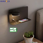 Светодиодная настенная лампа с выключателем для спальни, 5 В, 2,1 а, с USB-зарядкой