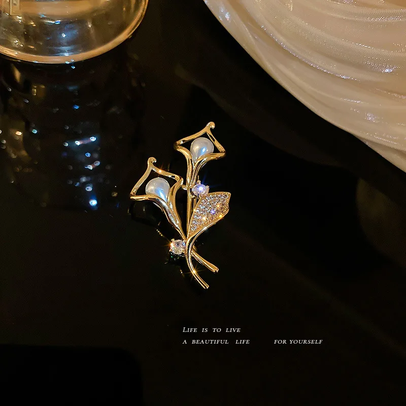 Корейский Высококачественный Универсальный Модный жемчужный циркон брошь в