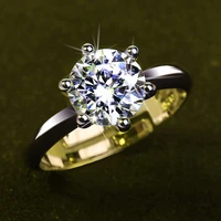 moissanite ring high end 18k plated ladies wedding ring classic opening adjustment proposal ring
