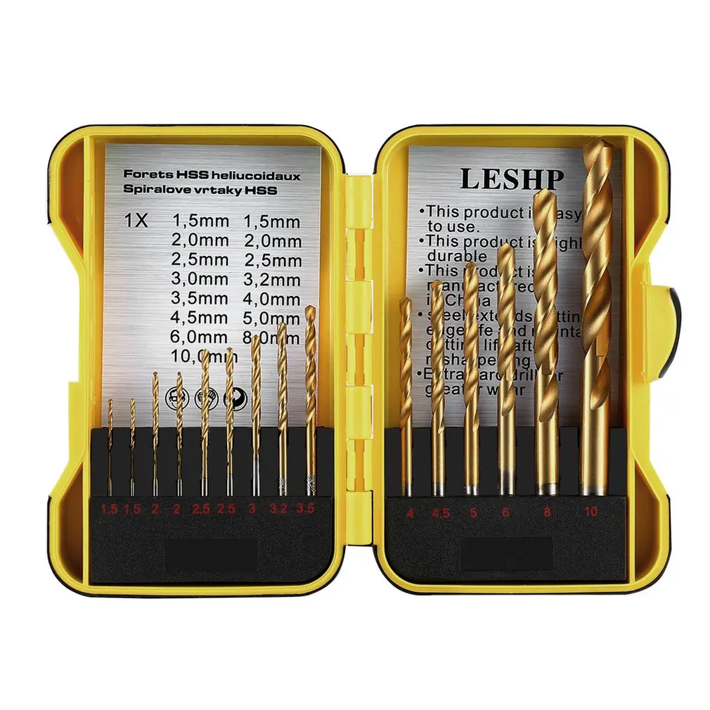 

LESHP 15PCS Titanium Coated Cobalt Drill Bit Cutting Hard Stainless Steel Cast Ironn Alloy Steel Aluminum Zinc Alloy Durable