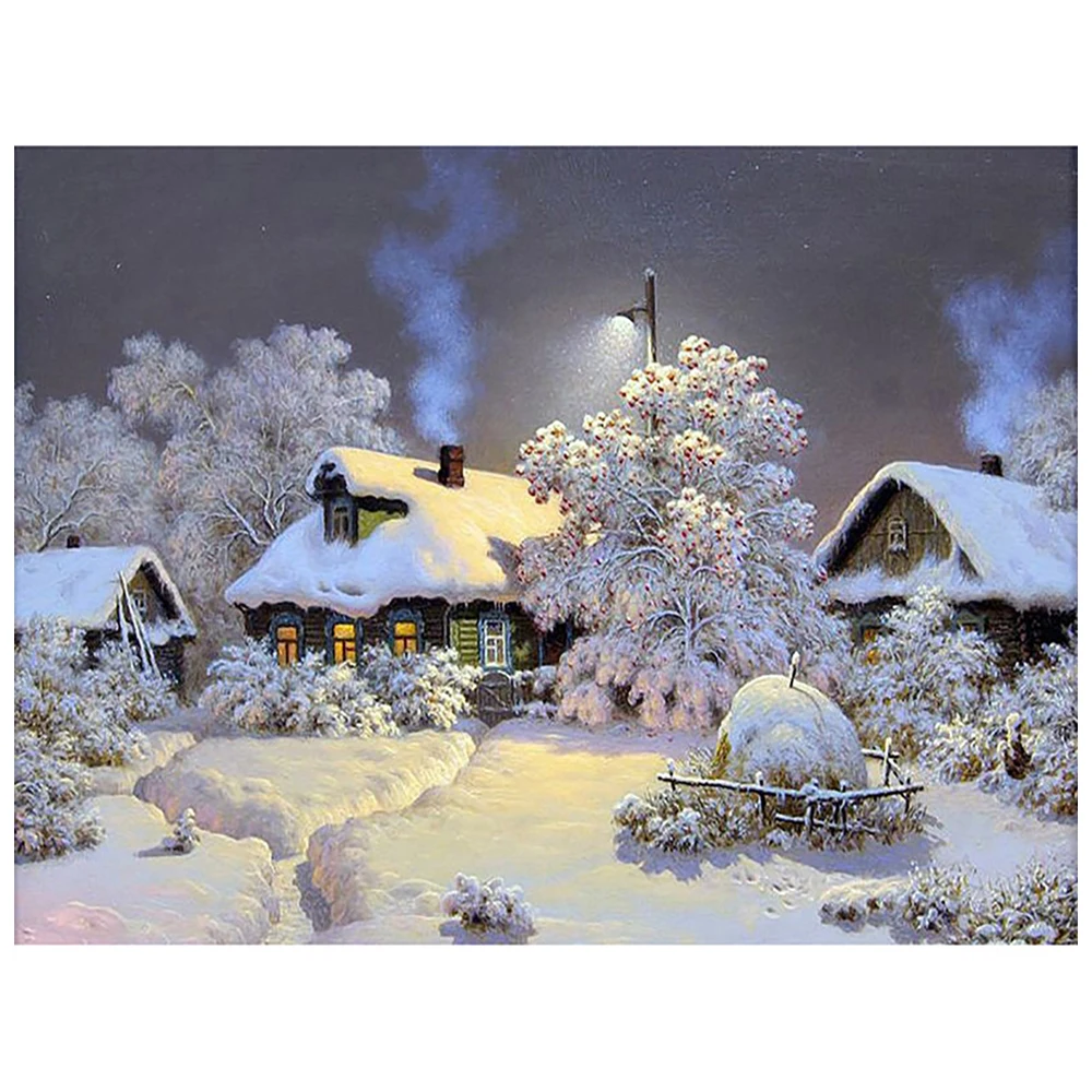 Алмазная 5d Вышивка сделай сам пейзаж зимний дом вышивка крестиком квадратные