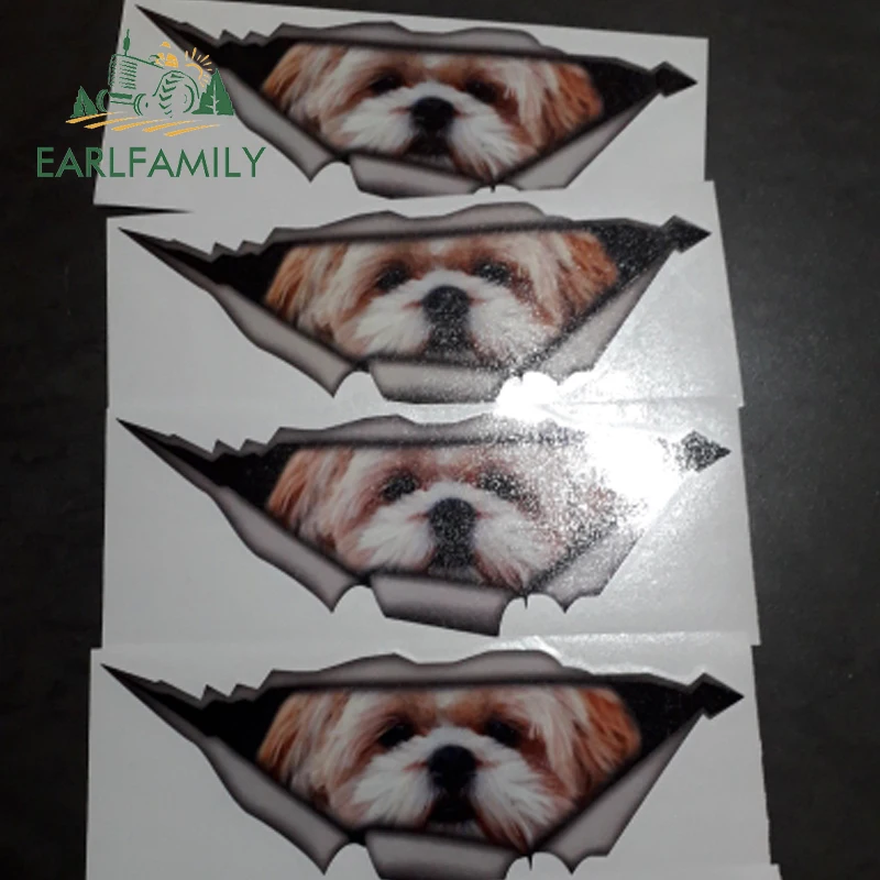 EARLFAMILY 15 см x 6 Shih tzu 3D забавная наклейка для автомобилей Pet с собакой оригинальные