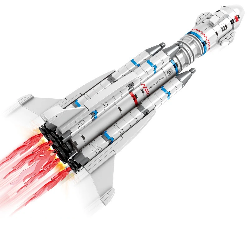 Military Carrier Launch Space Rocket Building Blocks Kit Bricks Wandering Earth Movie Model Astronaut Figures Kids Toys Gifts | Игрушки и
