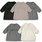 Детская одежда, Осеннее Повседневное платье для маленьких девочек, детская Милая Прямая поставка, одежда для маленьких девочек с длинным рукавом