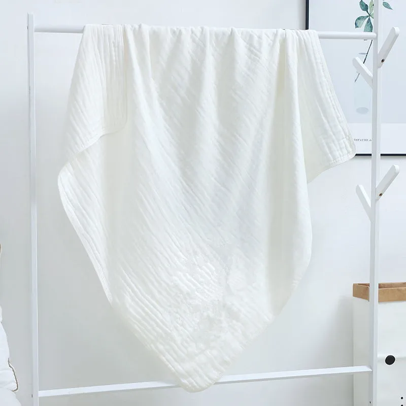 

COSPOT Newborn Solid Blanket Bebes Plant Dye 100% Muslin Cotton 6 Layers Gauze Bath Towel Bebe Swaddle Blankets Hold Wrap 45