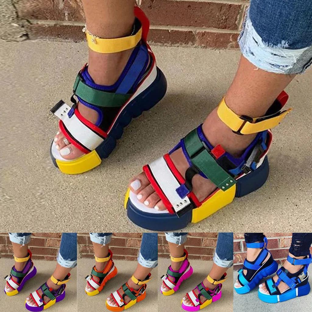 Сандалии женские с открытым носком босоножки на платформе повседневная обувь