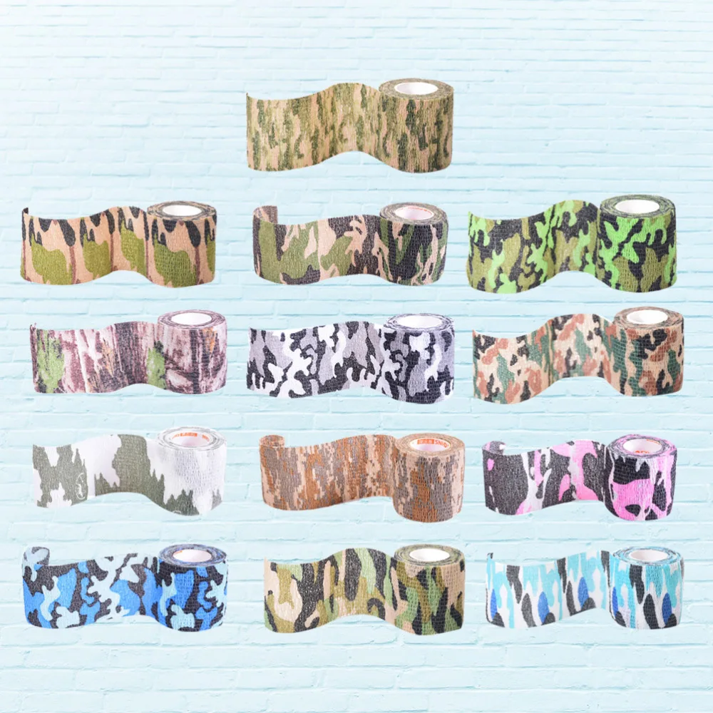 

13 Rolls Camouflage Pattern Athletic First Aid Tape Stretch Self Adhesive Wrap Tape
