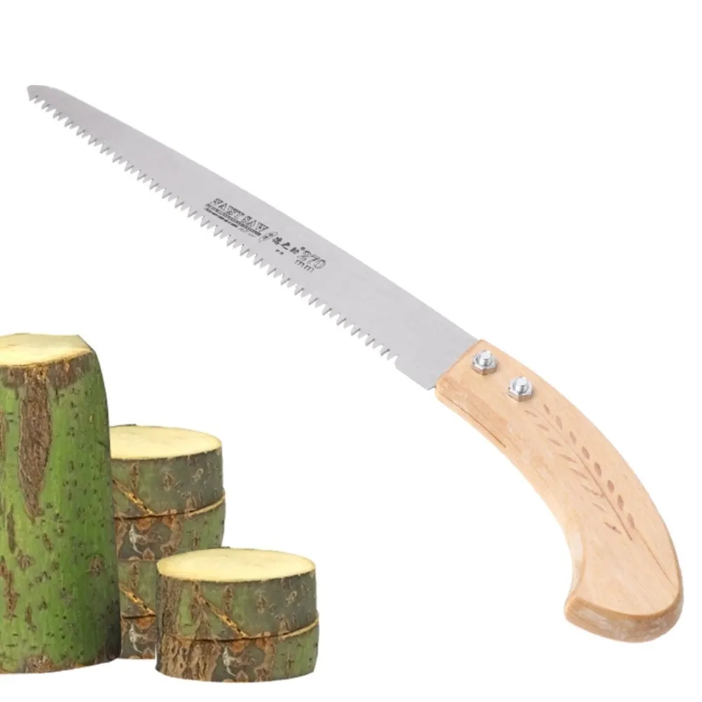 

270mm Hand Saw Pruning Saw 3 Cutting Edges 65Mn Woodworking Garden Tool With Wood Handle For Cutting Trimming Tool