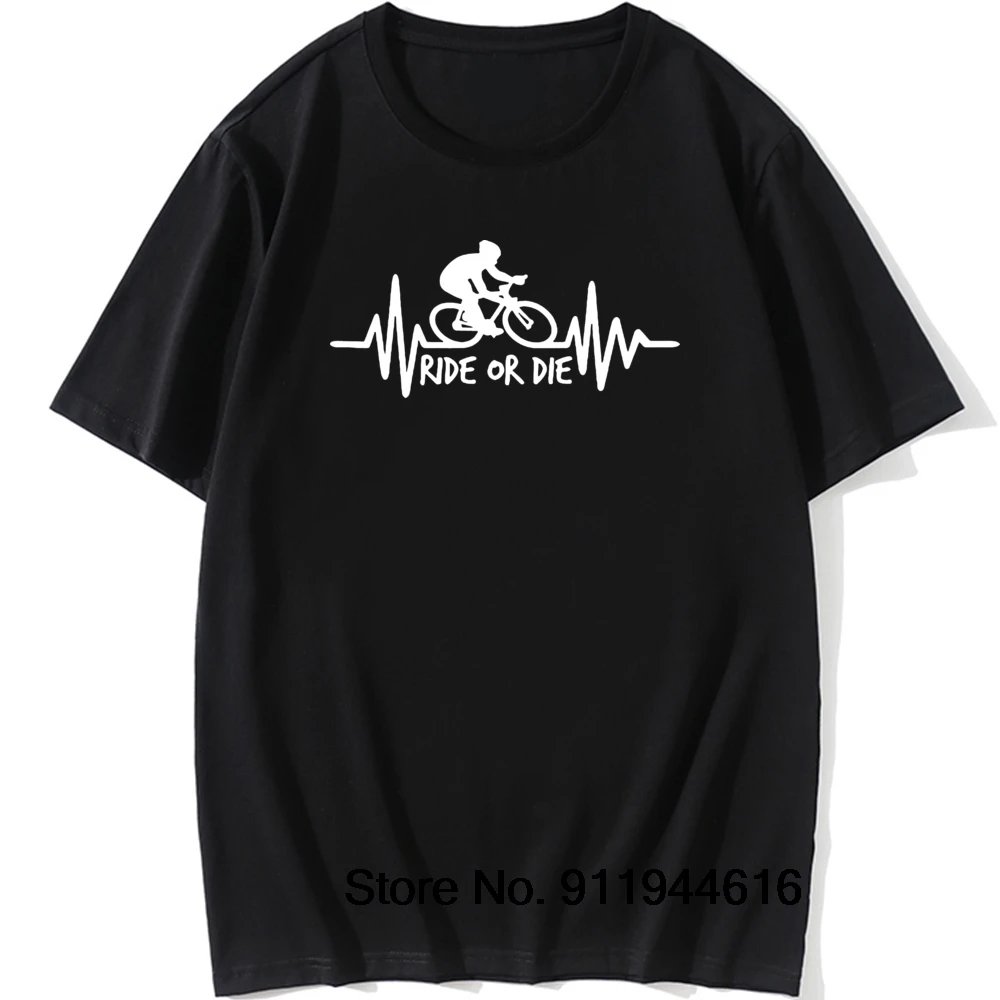 

Funny Birthday Present Dad Father Heartbeat Biker T-Shirt Bicycle Summer Cotton Is My Bike Okay T Shirts Men