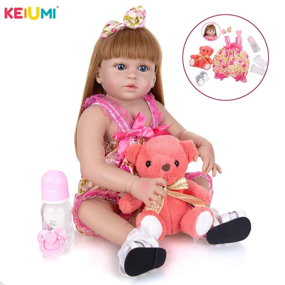 KEIUMI реалистичные Новые 23 дюймовые силиконовые куклы Reborn Baby Princess полностью