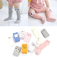 1 pair unisex lovely cartoon baby socks knee girl boy baby toddler socks fox design socks for kids soft cotton socks 0 3 y