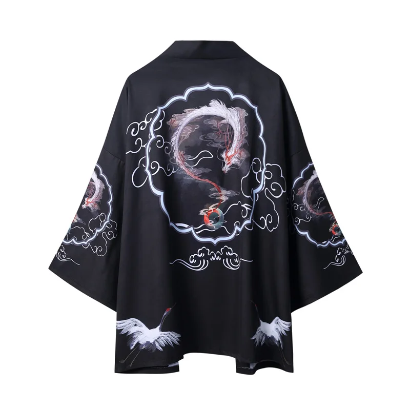 Yukata Haori японское кимоно с драконом кардиган мужской костюм самурая азиатская