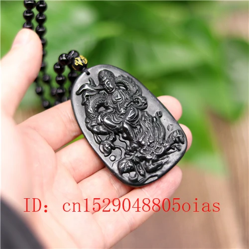 Природный Черный Зеленый Нефритовый дракон Гуаньинь ожерельлье из бисера