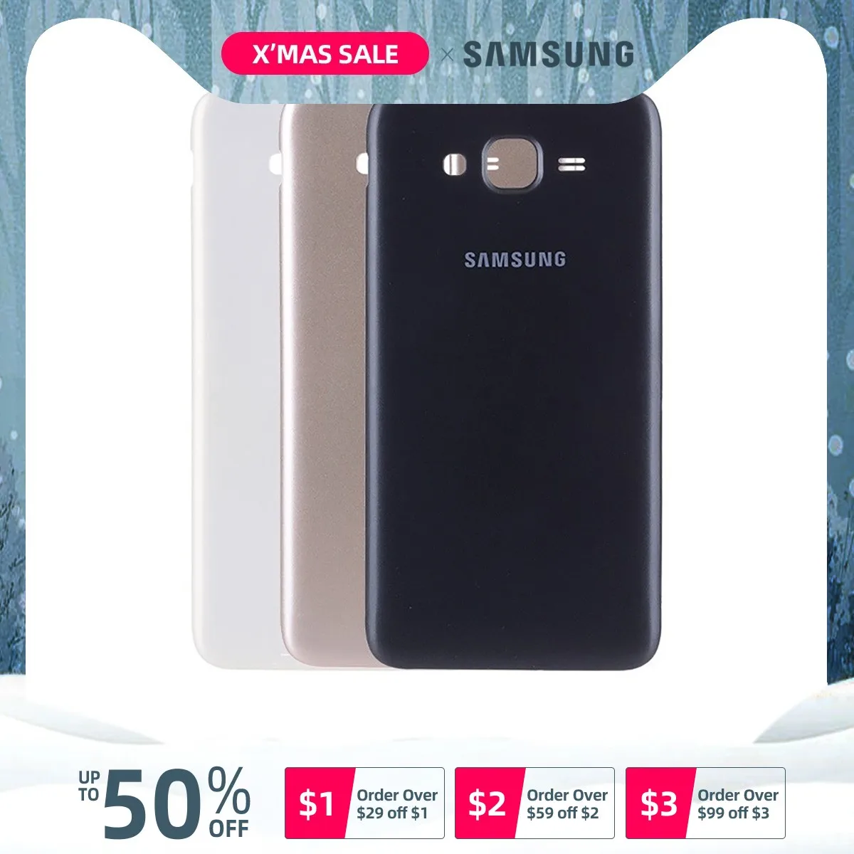 Задняя крышка батареи для samsung Galaxy J7 J700 J700F J700H J700M задняя крышка корпуса батарейного отсека чехол запасные части
