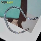 Браслеты для тенниса для женщин и мужчин, Классические свадебные украшения в стиле хип-хоп, украшенные блестками, AAA, круглые, 5 мм, с фианитом